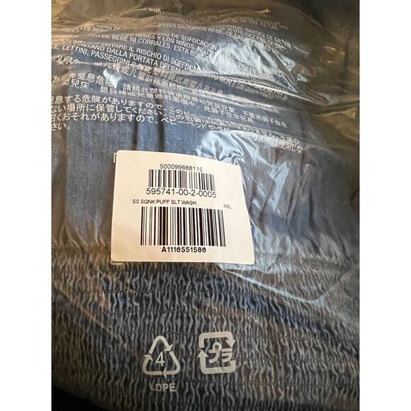 GAP Puff Sleeve Square Neck Denim Midi Dress Women's XXL Medium Wash New with Ta - Picture 7 of 8